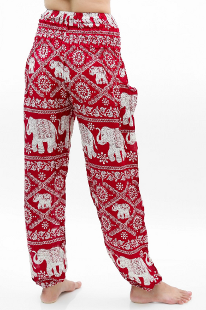 Borgogna ELEPHANT Pantaloni Donna Pantaloni Boho Pantaloni Hippie Yoga