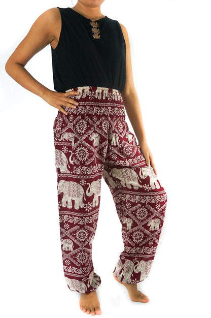 Borgogna ELEPHANT Pantaloni Donna Pantaloni Boho Pantaloni Hippie Yoga